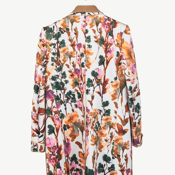 Marie Saint Pierre Redzepi Fall-Print & Sand Floral Neoprene Open-Front Jacket - Picture 3 of 11